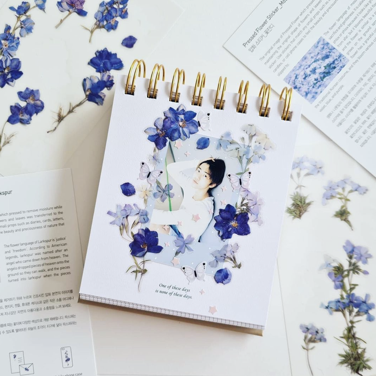 Appree Pressed Flower Stickers - Larkspur