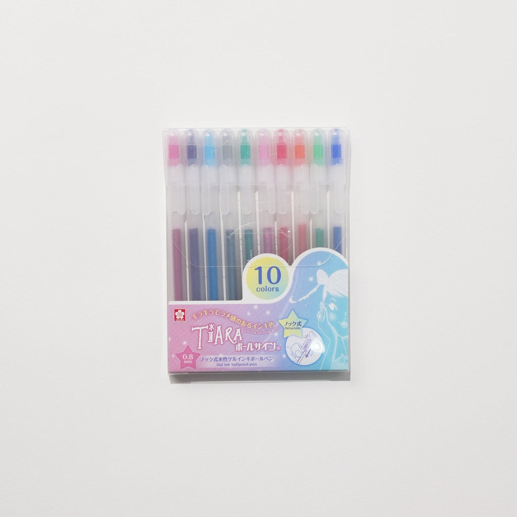 Ballsign Tiara Glitter Knock Pen 10 Color Set / SAKURA