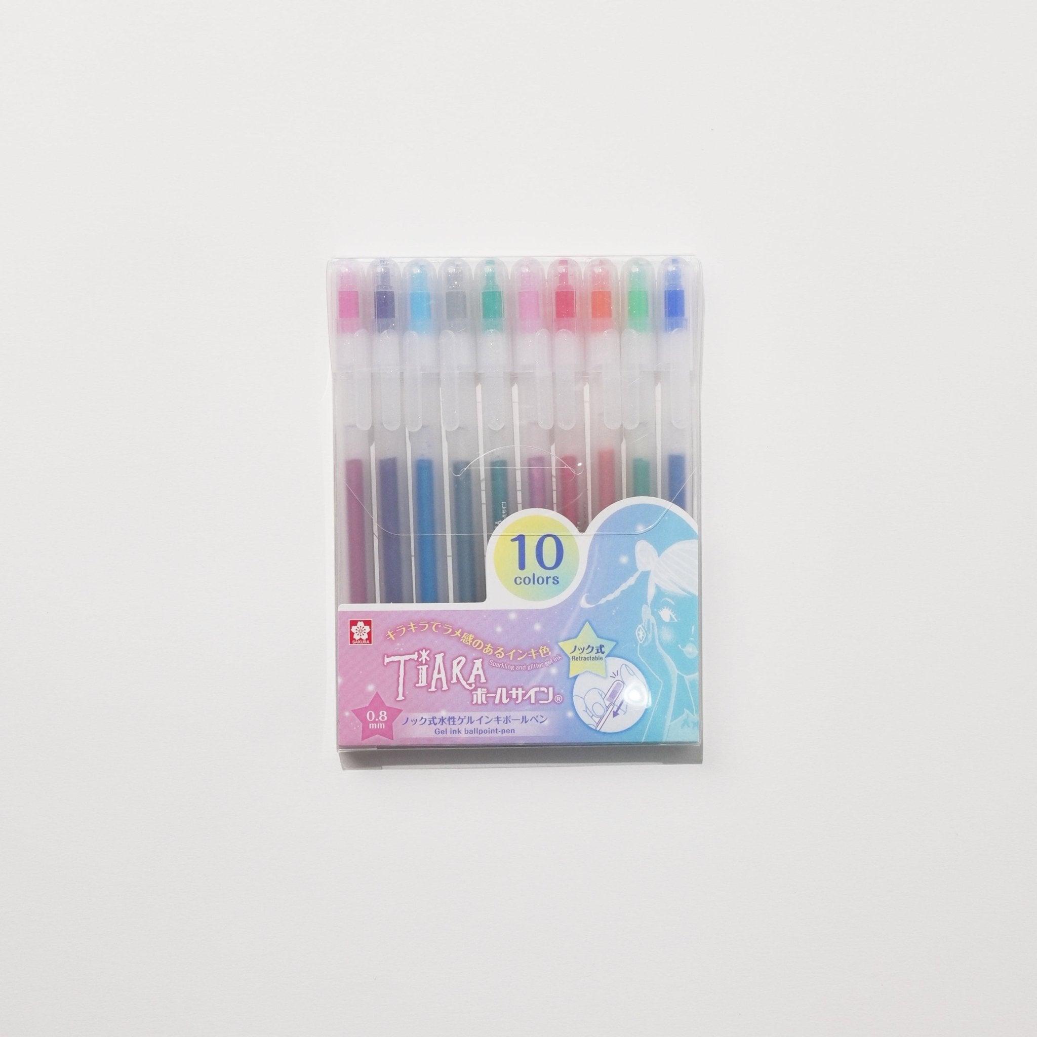 Ballsign Tiara Glitter Knock Pen 10 Color Set / SAKURA