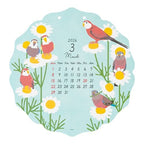 Birds and Seasonal Plants Die-Cut Wall Calendar 2026 / MIDORI