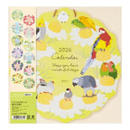 Birds and Seasonal Plants Die-Cut Wall Calendar 2026 / MIDORI