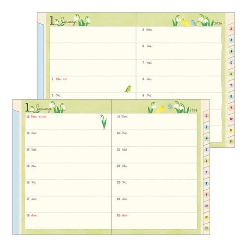 Birds and Seasonal Plants Pocket Diary 2026 / MIDORI
