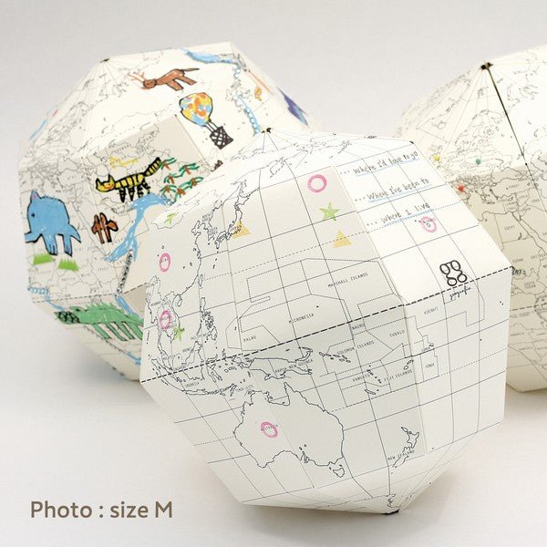 Blank Paper Globe Assembling Kit / Marumo Printing