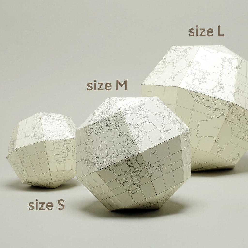 Blank Paper Globe Assembling Kit / Marumo Printing