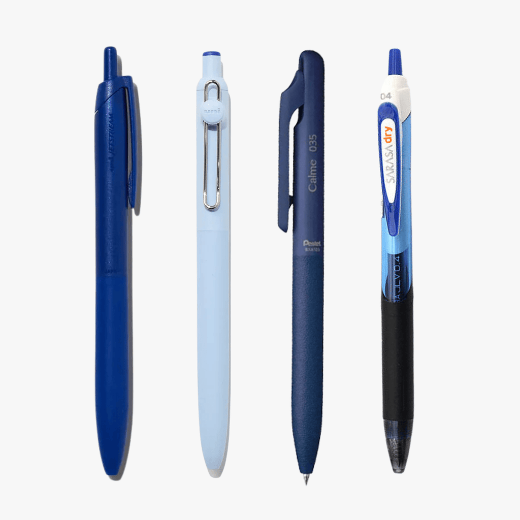 Blue Ink Pen Sampler Pack of 4
