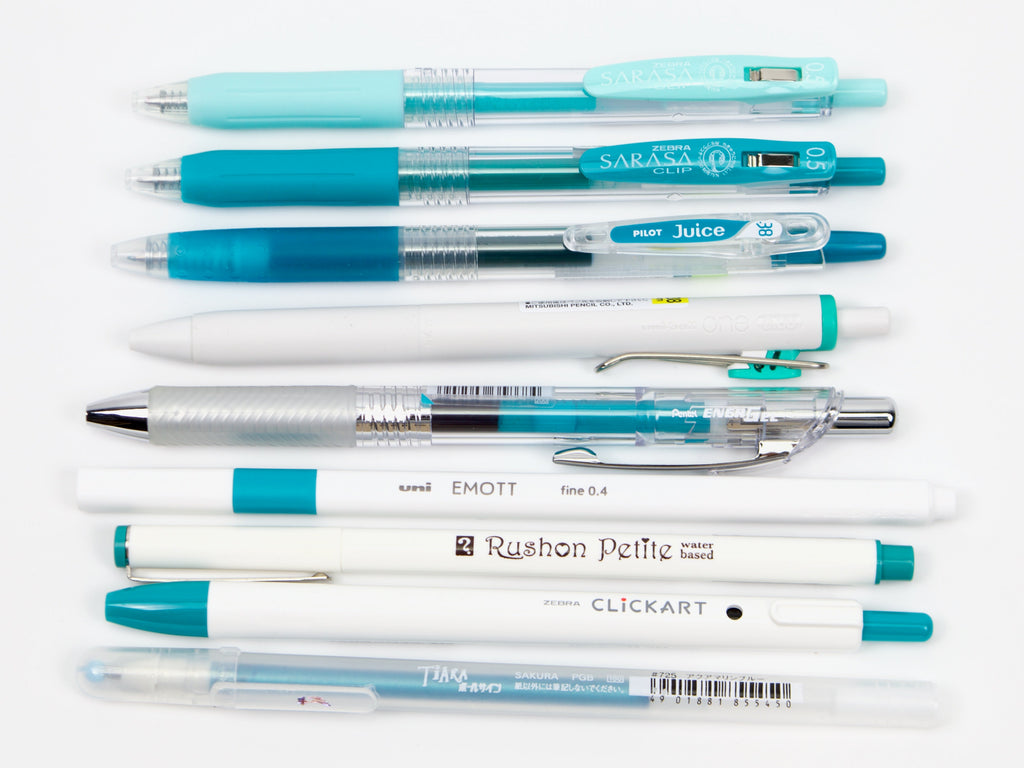Blue Green - Turquoise Pen Sampler Set