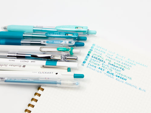 Blue Green - Turquoise Pen Sampler Set