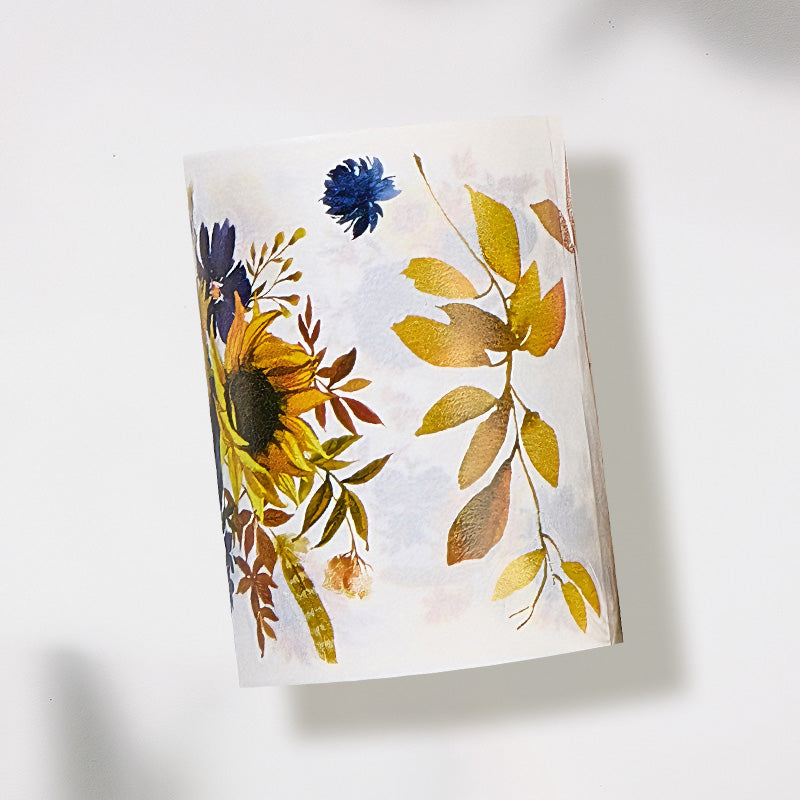 Pre-cut Sunflower & Navy Wide Washi/PET Tape