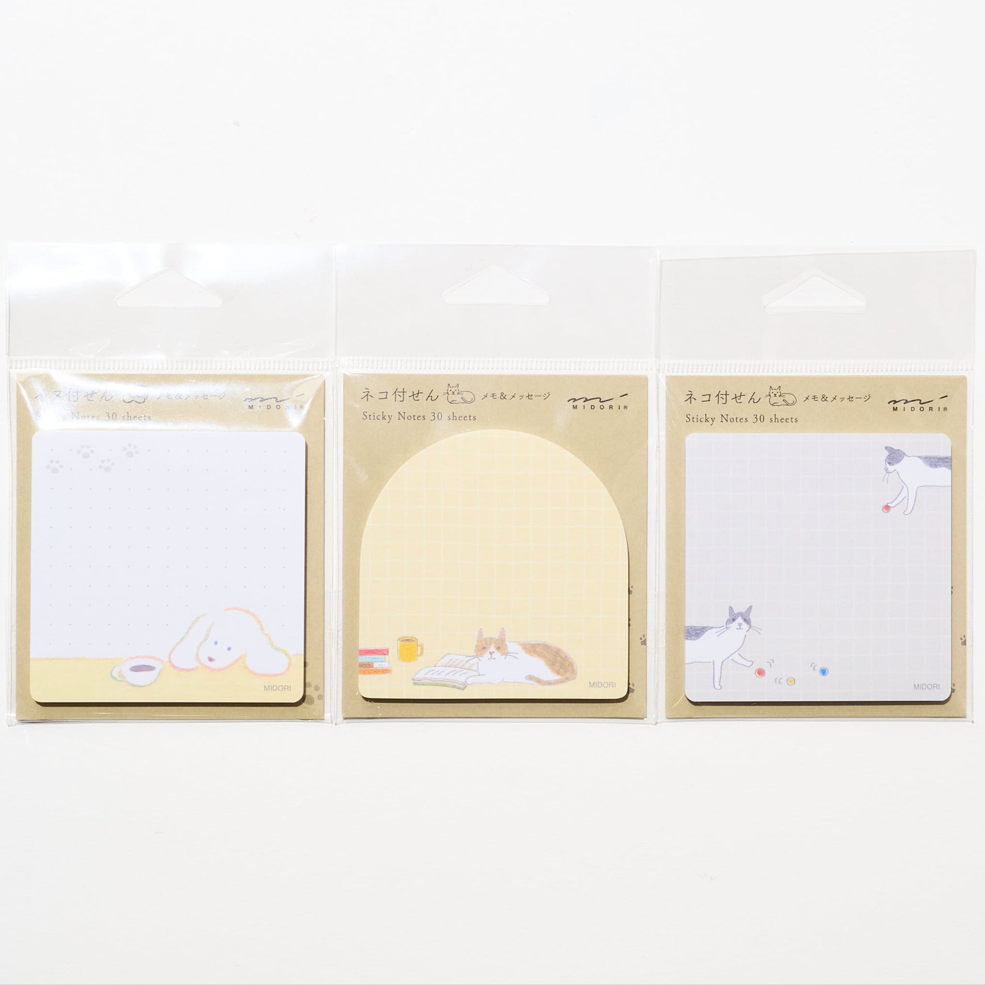 Cat and Dog Message Sticky Notes / MIDORI