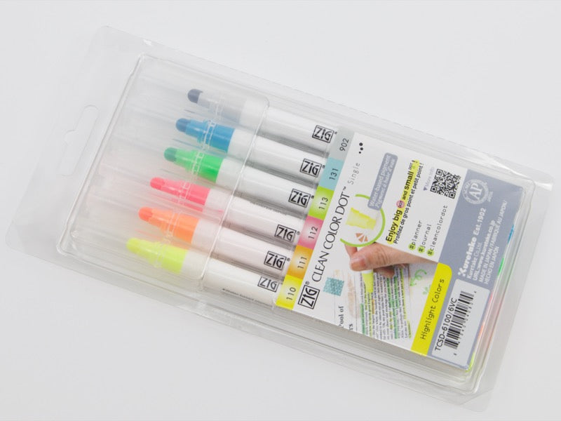 Kuretake Clean Color Dot Single 6 Color Set