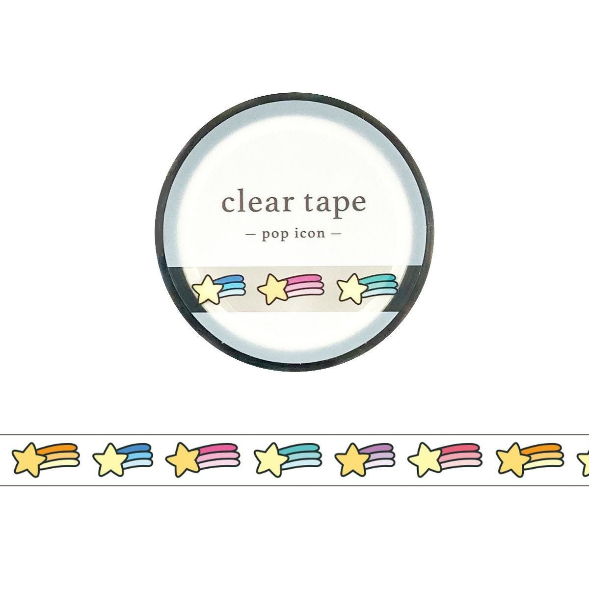MIND WAVE 7mm clear tape roll in the stars design with a printed tape strip