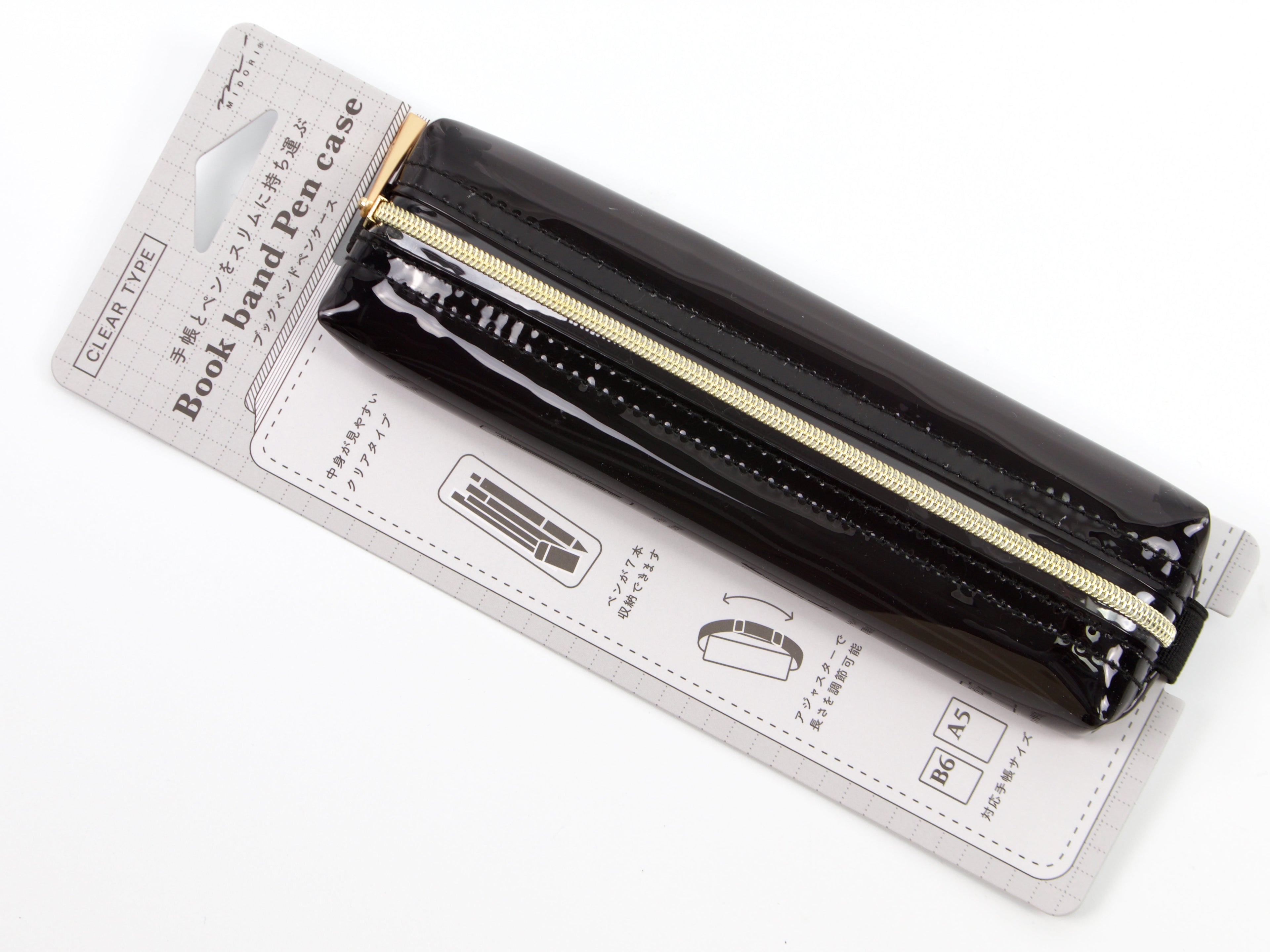 Midori Book Band Pen Case Clear
