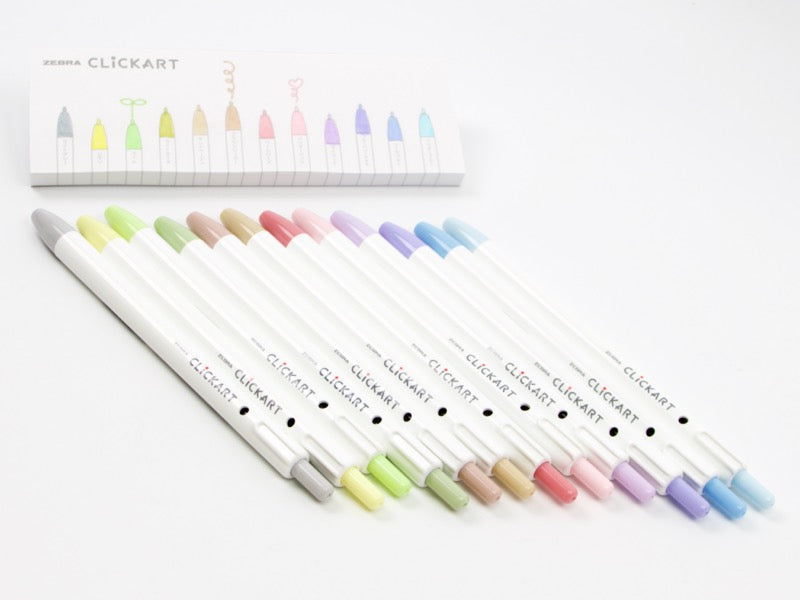 Zebra Click Art 12 Color Pale Set