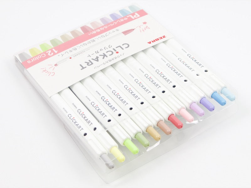 Zebra Click Art 12 Color Pale Set