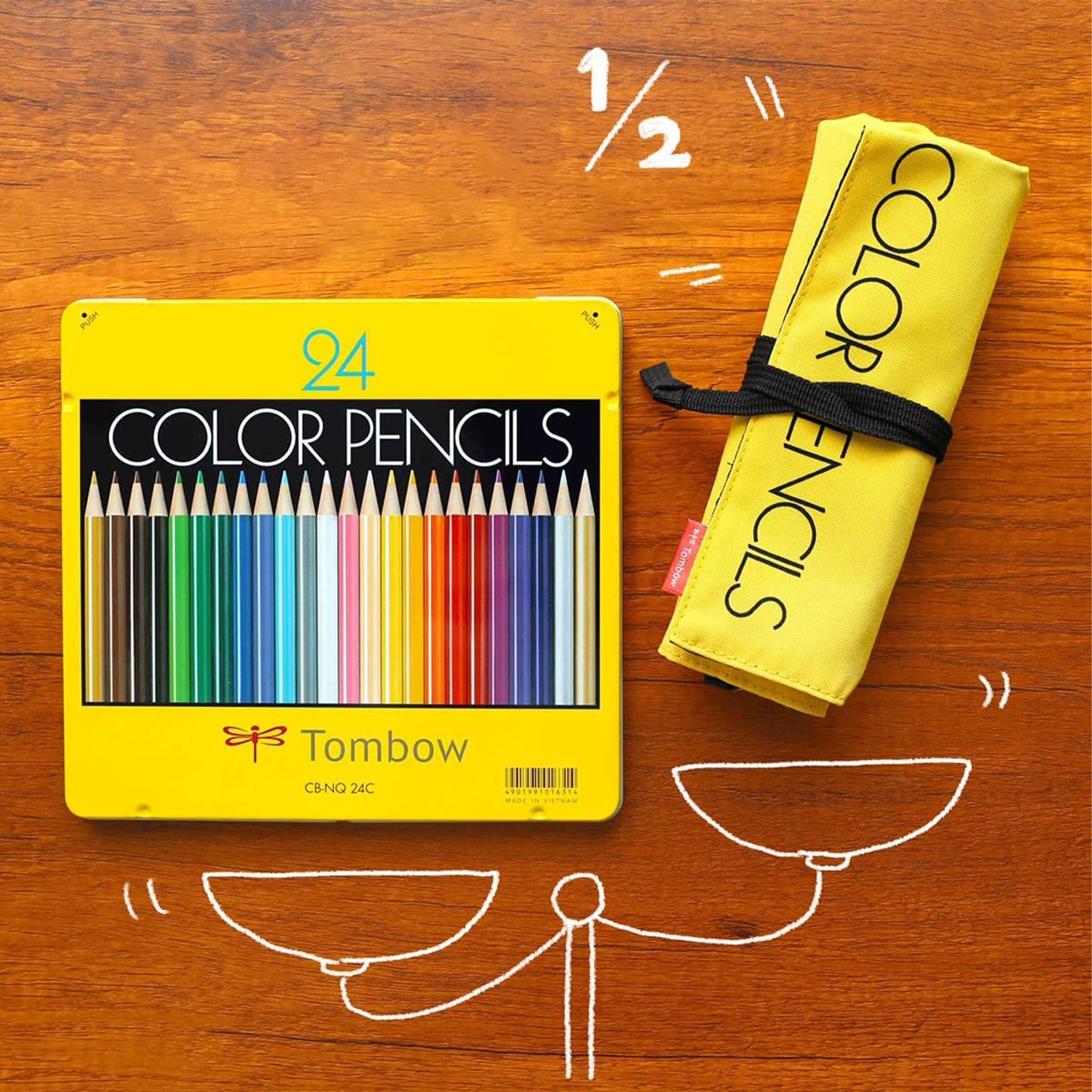 Color Pencil Sets w/ Roll Case & Mini Sharpener / Tombow