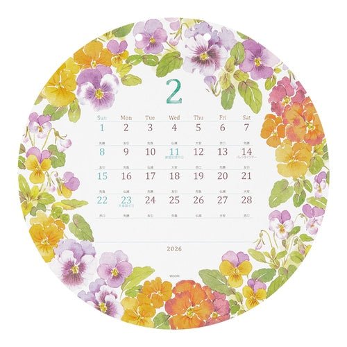 Country Time Floral Round Wall Calendar 2026 / MIDORI