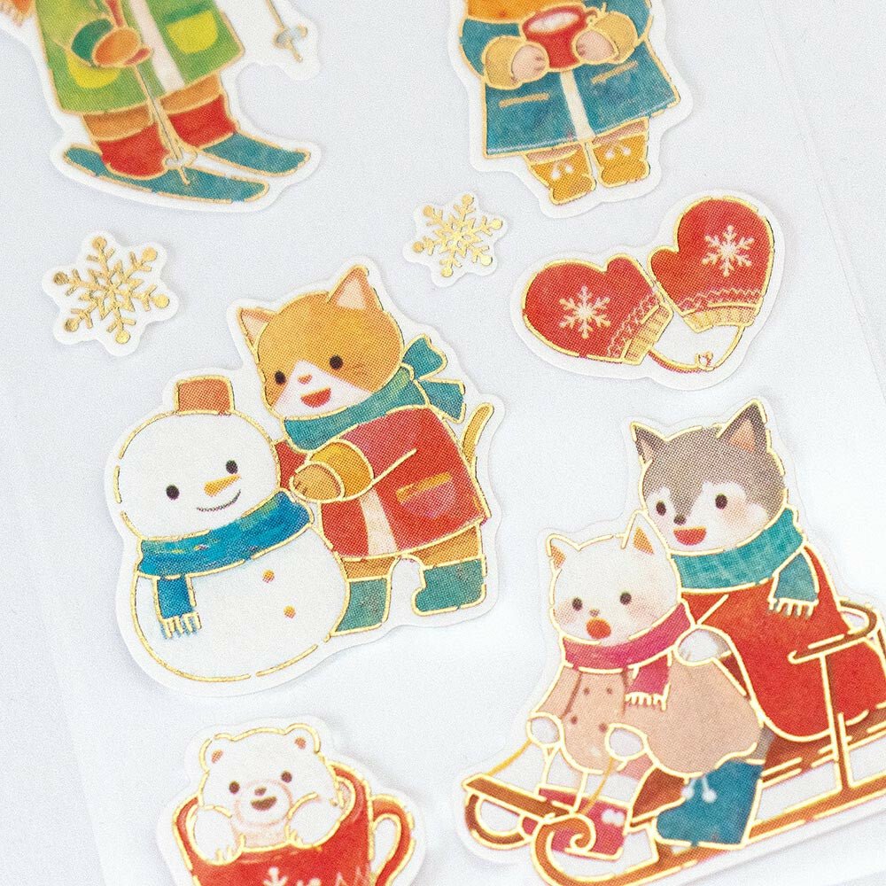 Cute Animal Christmas Stickers / NB