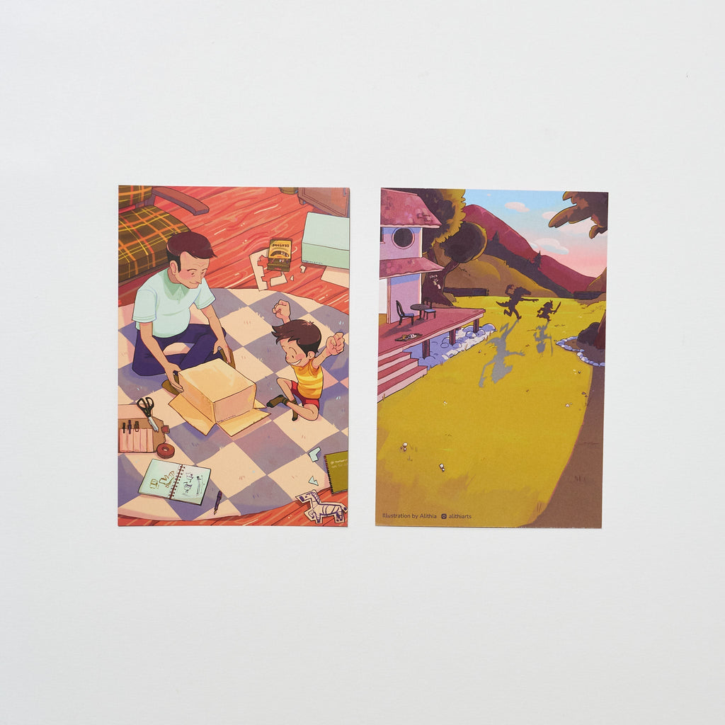 "Dear Dad" Postcard by Alithia / Bungu