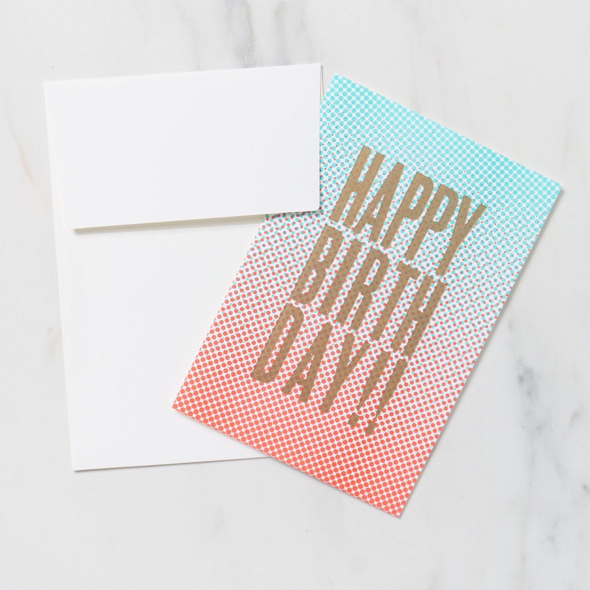 DOT 2 Greeting Cards HAPPY BIRTHDAY / Letterpress Letters