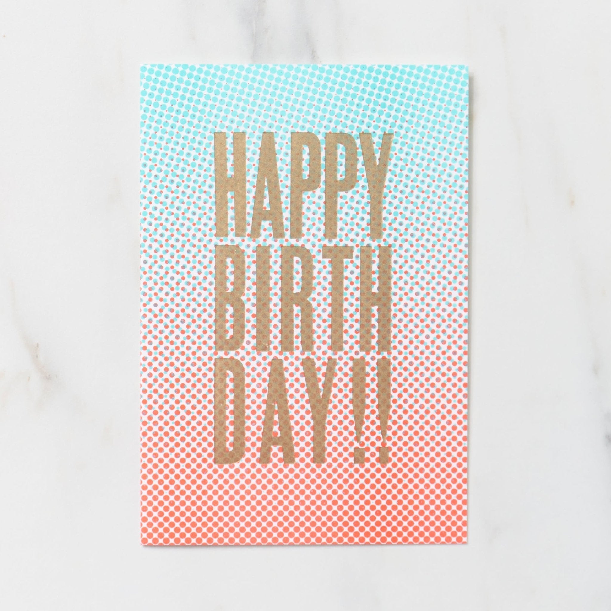 DOT 2 Greeting Cards HAPPY BIRTHDAY / Letterpress Letters