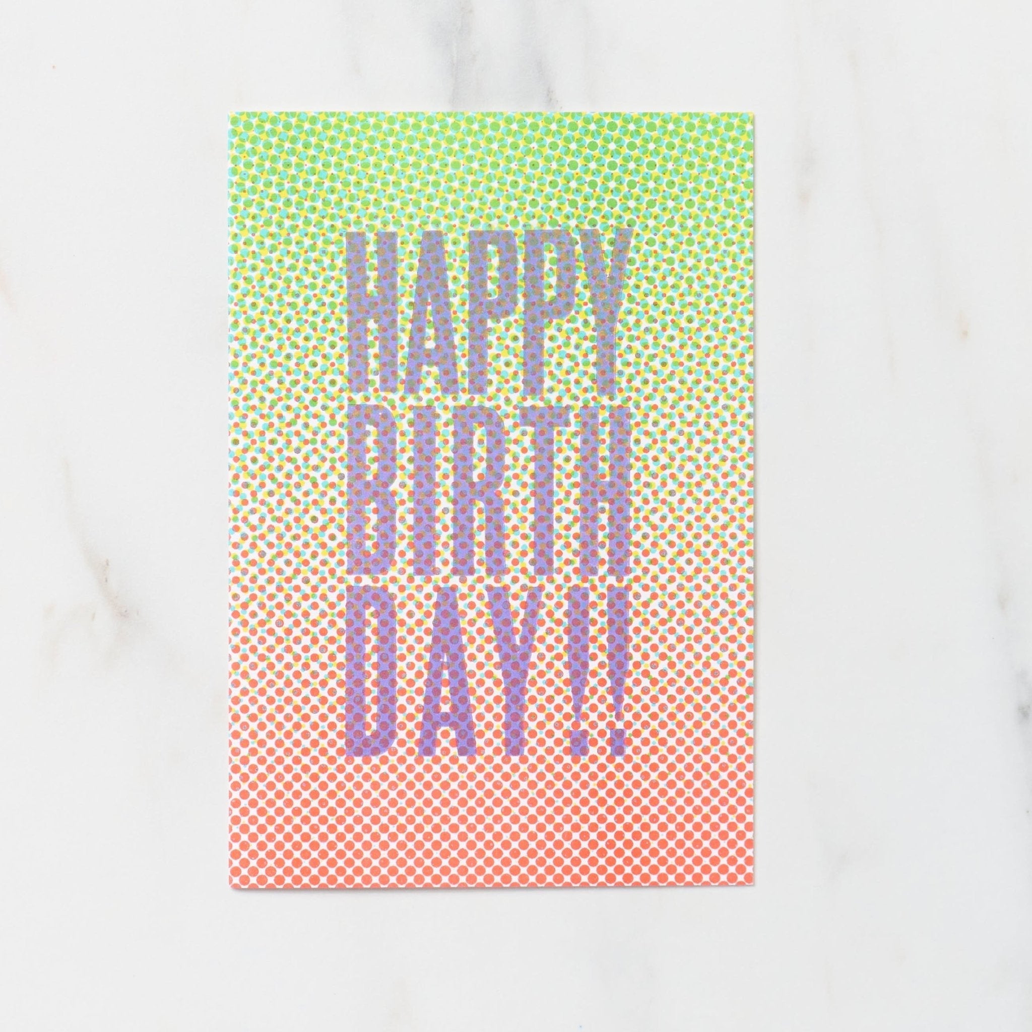 DOT 2 Greeting Cards HAPPY BIRTHDAY / Letterpress Letters