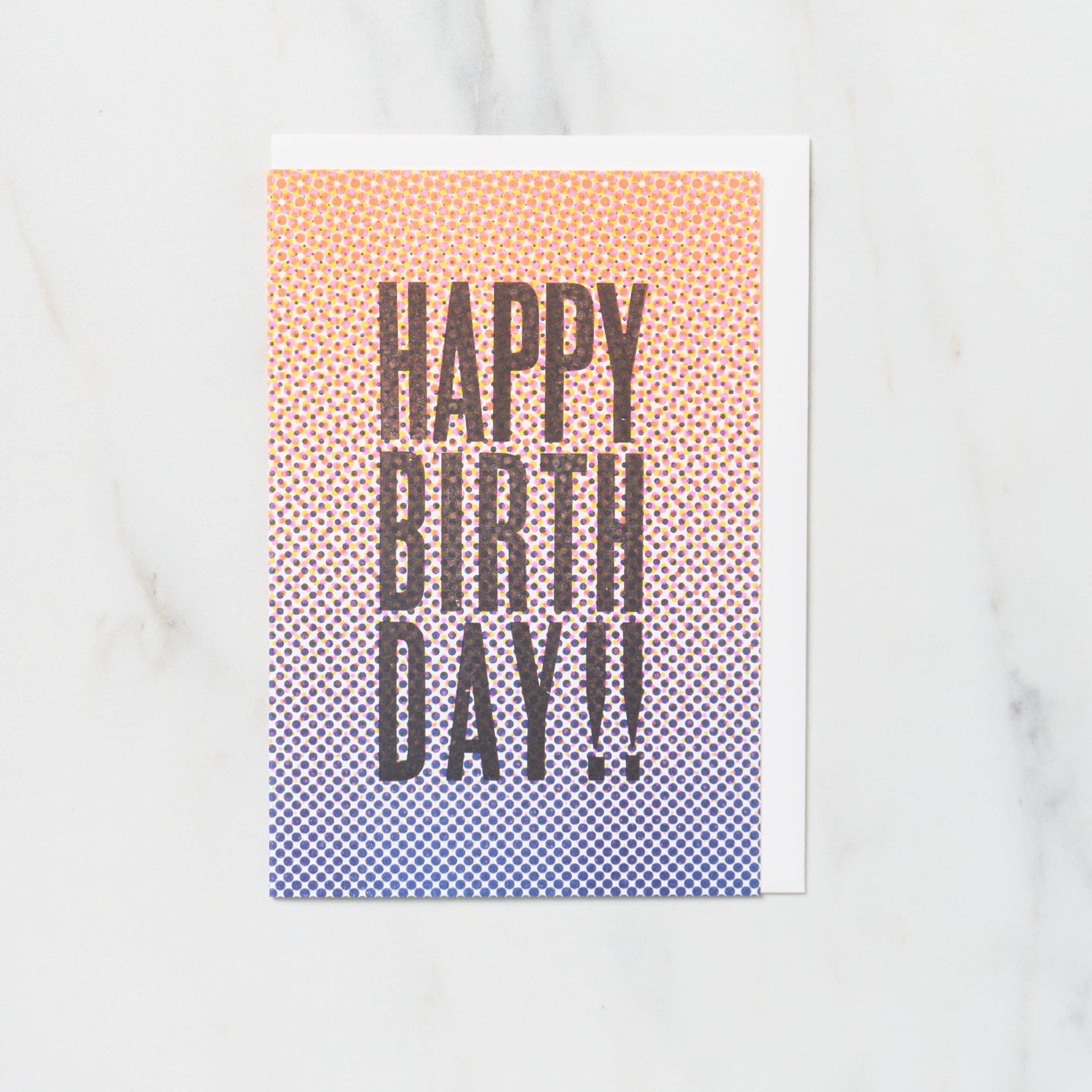 DOT 2 Greeting Cards HAPPY BIRTHDAY / Letterpress Letters