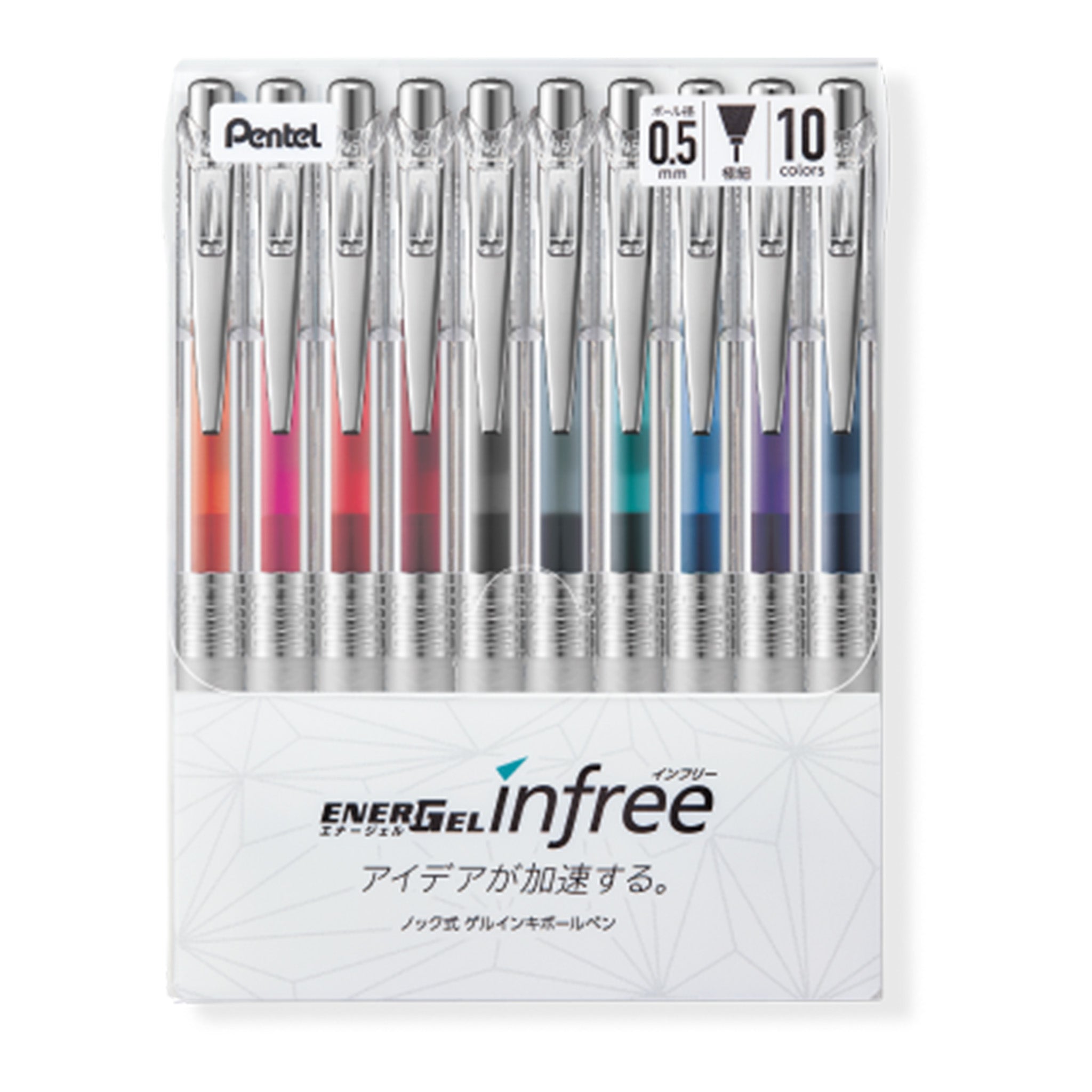 Energel Infree Gel Ink Pen 10 Color Set / Pentel