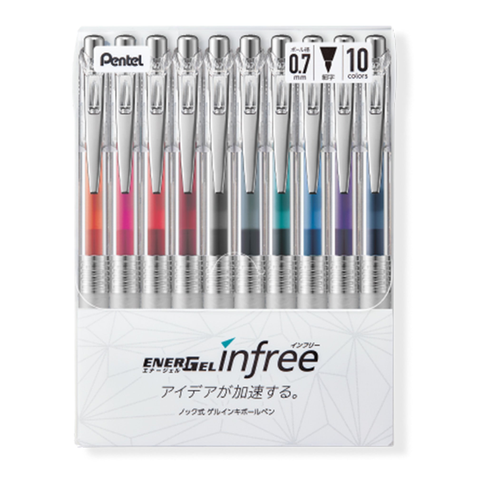 Energel Infree Gel Ink Pen 10 Color Set / Pentel