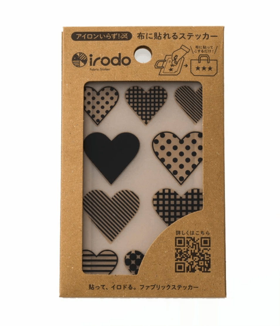 Fabric Sticker Set Heart Pattern / irodo