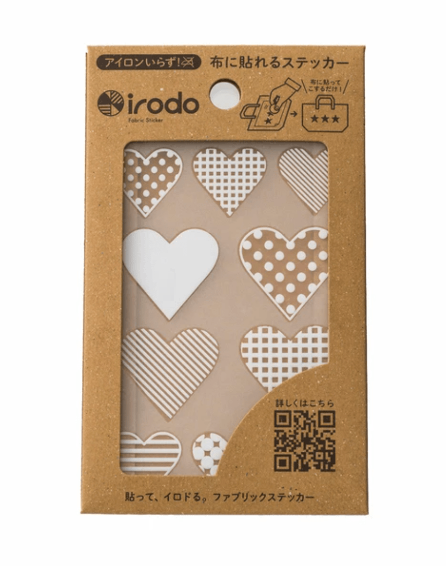 Fabric Sticker Set Heart Pattern / irodo