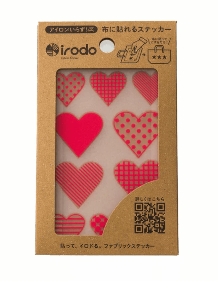 Fabric Sticker Set Heart Pattern / irodo