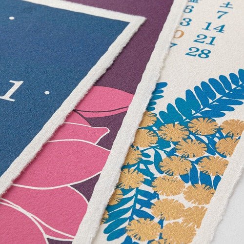 Floral Echizen Washi Paper Calendar 2026 / MIDORI
