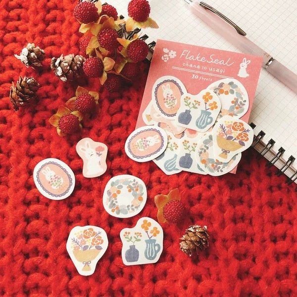 Flower Bunny Flake Stickers / Furukawa Shiko