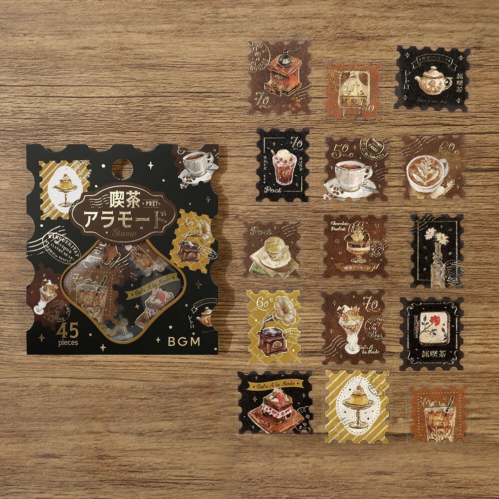 BGM Foil Stamping "Kissa A La Mode: Stamp" Flake Stickers / BGM