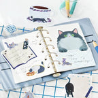 Foil Stamping "Cat Diary" Memo Flake Stickers / BGM