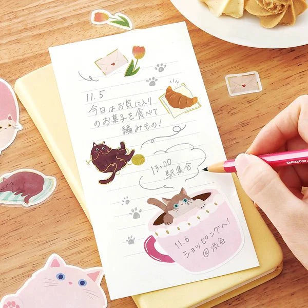 Foil Stamping "Cat Diary" Memo Flake Stickers / BGM