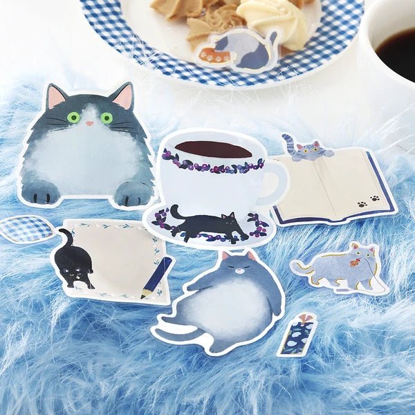 Foil Stamping "Cat Diary" Memo Flake Stickers / BGM