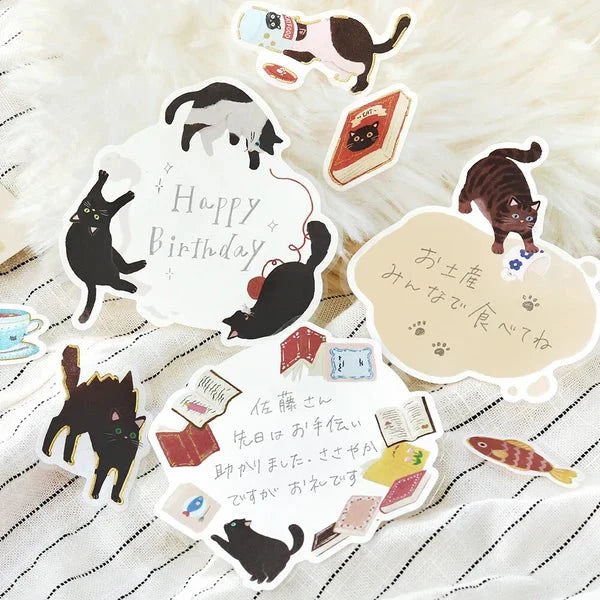 Foil Stamping "Cat Diary" Memo Flake Stickers / BGM