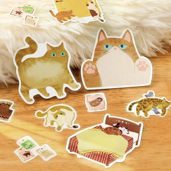 Foil Stamping "Cat Diary" Memo Flake Stickers / BGM