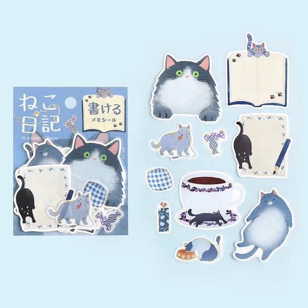 Foil Stamping "Cat Diary" Memo Flake Stickers / BGM