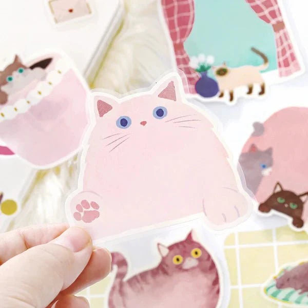 Foil Stamping "Cat Diary" Memo Flake Stickers / BGM