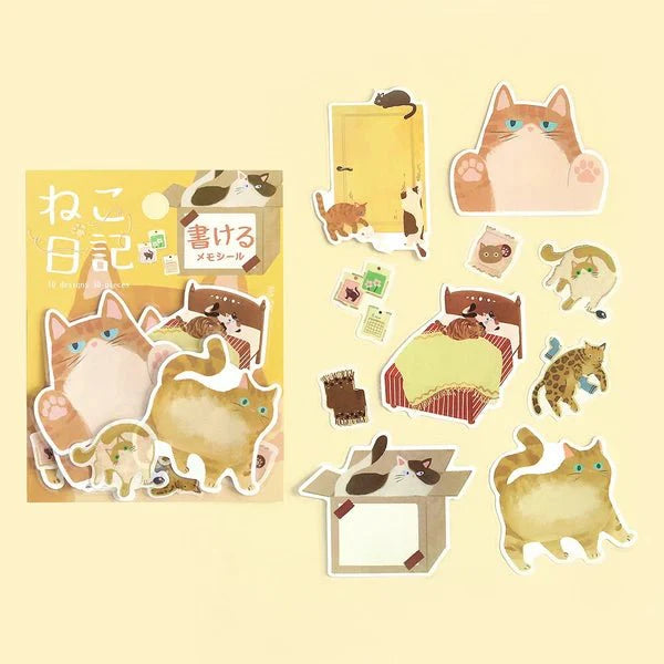 Foil Stamping "Cat Diary" Memo Flake Stickers / BGM