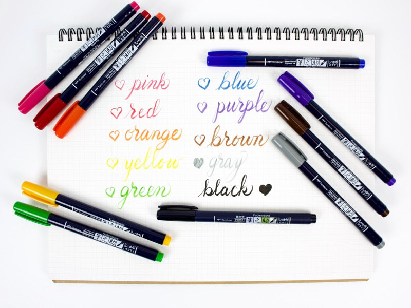Tombow Fudenosuke Color 10 Color Set