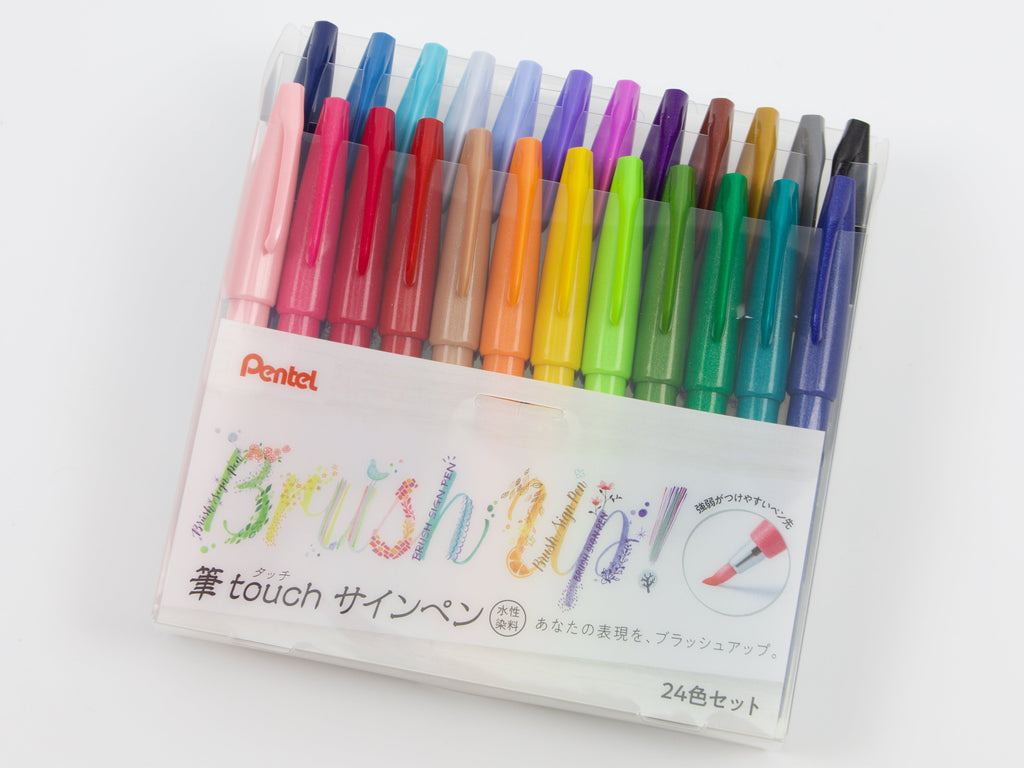 Pentel Fude Touch Sign Pen 24 Color Set