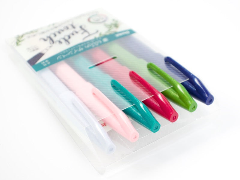Pentel Fude Touch Sign Pen 6 Color Set