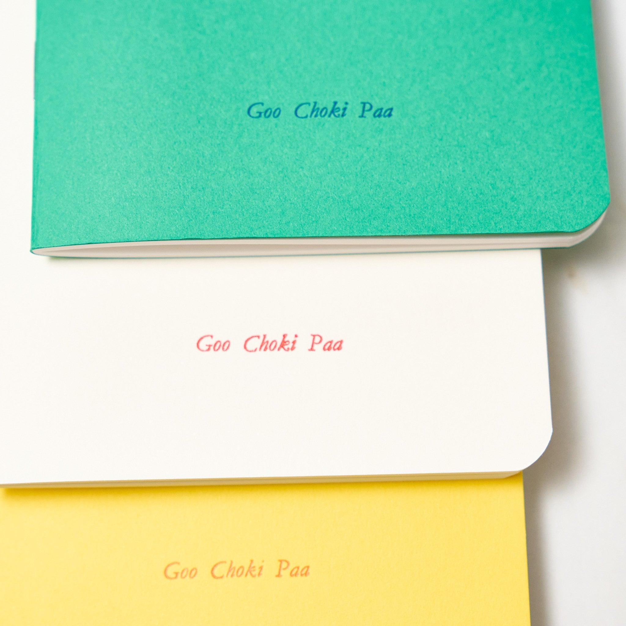 Goo Choki Paa 3 Notebook Set - Analogical / Letterpress Letters