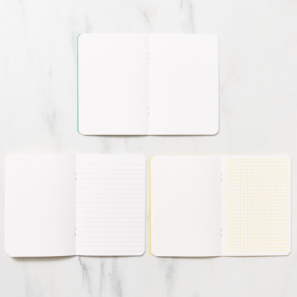 Goo Choki Paa 3 Notebook Set - Analogical / Letterpress Letters