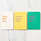 Goo Choki Paa 3 Notebook Set - Complementary / Letterpress Letters