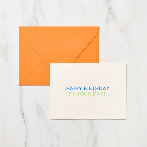"Happy Birthday It's Your Day!" Greeting Cards / Letterpress Letters