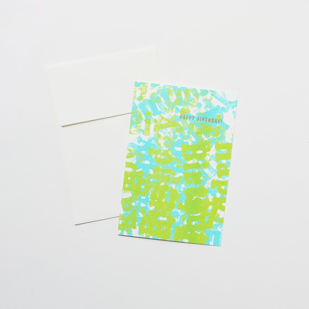Happy Birthday Letter Stamp Card / Letterpress Letters